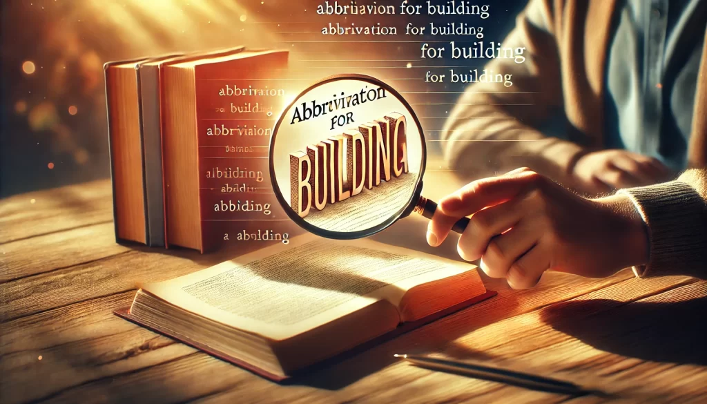 Abbreviation for Buildinga