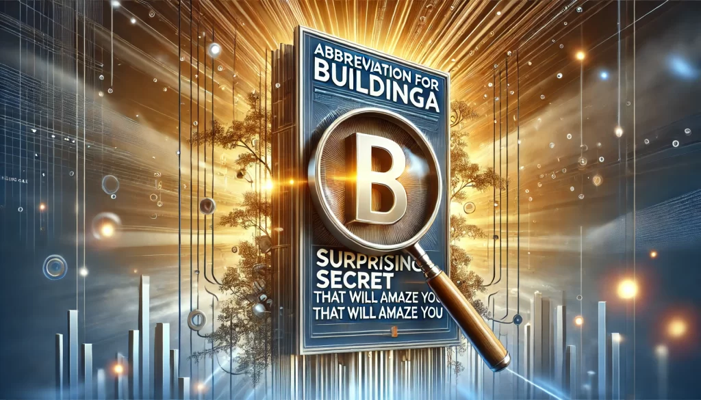 Abbreviation for Buildinga